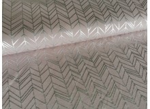 Jersey Fischgrät Muster - silber auf altrosa